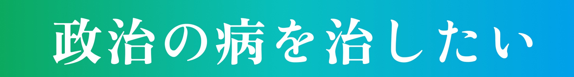 政治の病を治したい